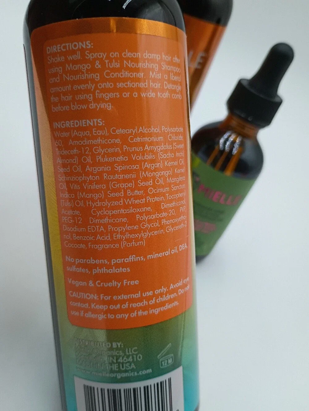Mielle Haircare Scalp & Hair Strengthening Oil And Thermal Protectant Spray.